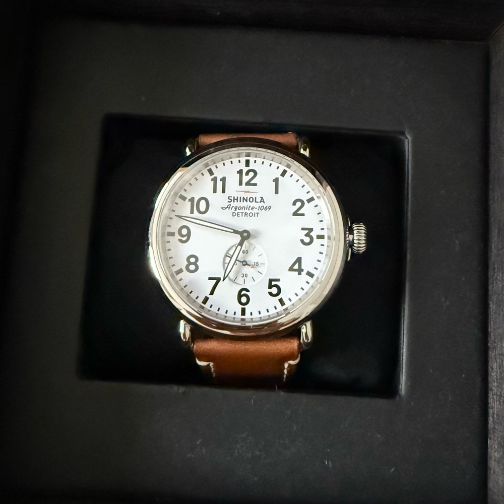 Shinola Argonite-1069 Watch with Brown Leather Band